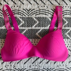 Victoria's Secret Hot Pink Bra with Embellished Straps